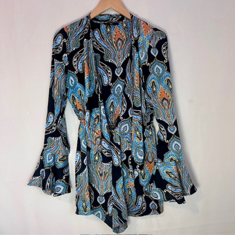 MISSGUIDED Romper Paisley Shorts Romper, Boho Paisley Shorts Size 6 U.S. - Picture 1 of 15